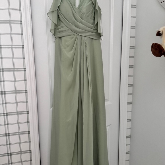 Azazie Dakota Sage Green Dress - Picture 3 of 5